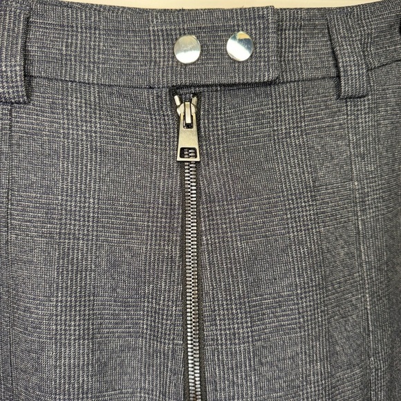 A.L.C Grey Plaid Flare Leg Trouser Pants Exposed Zipper Size 10 - Picture 7 of 16